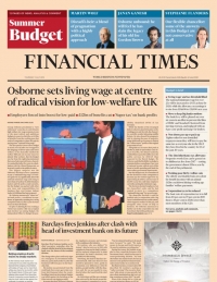 FT Times Budget Front Page